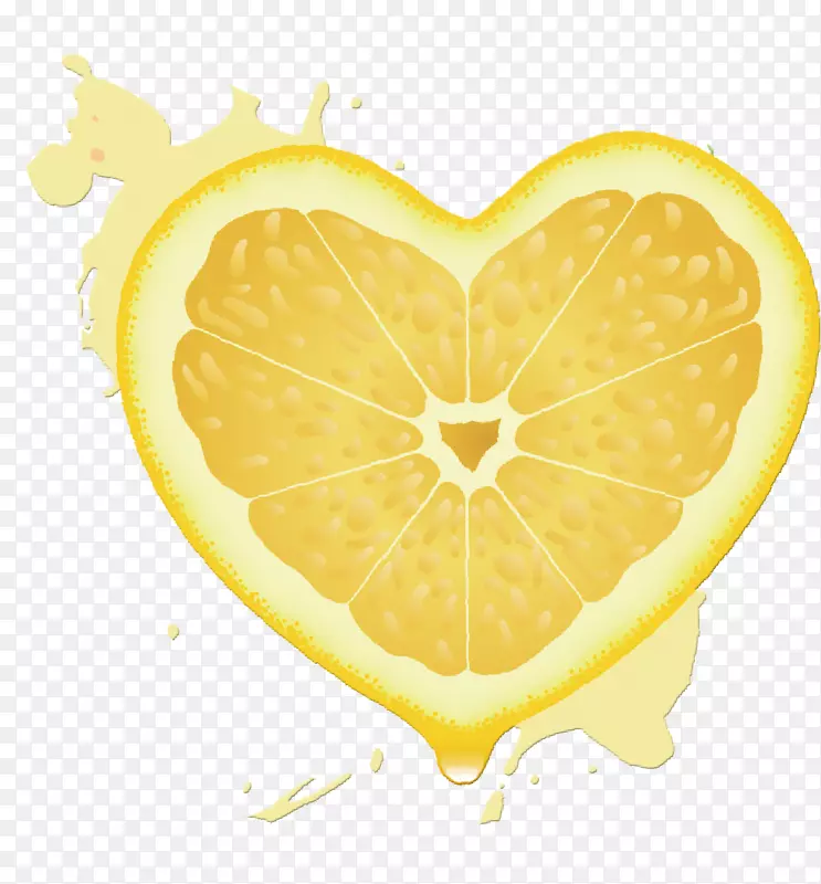 柠檬橙汁柠檬心形橙子