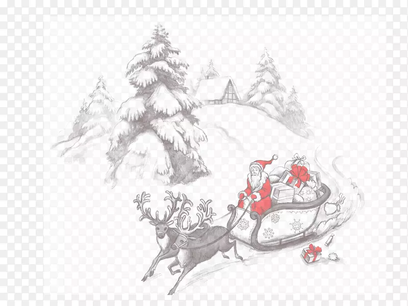 圣诞老人圣诞装饰品雪橇-圣诞老人