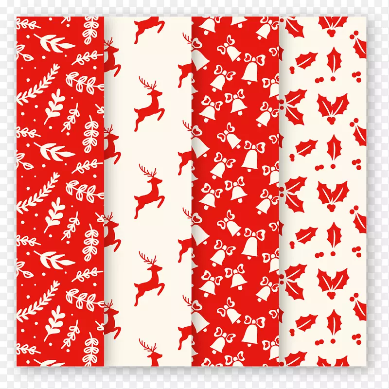 驯鹿圣诞-红色圣诞无缝背景材料