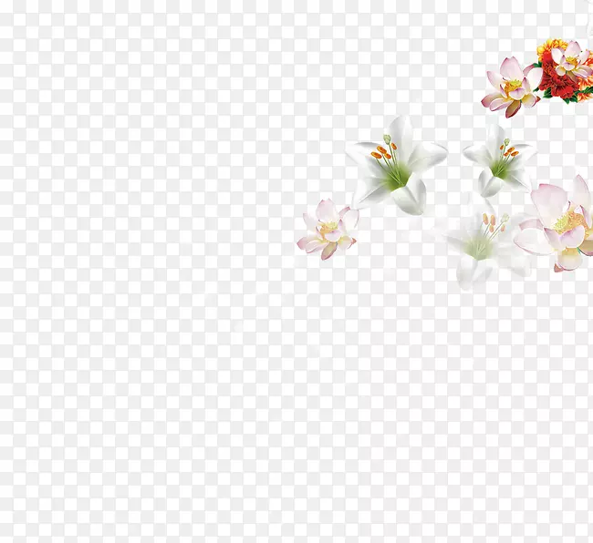 纺织花瓣白色图案-浮动花