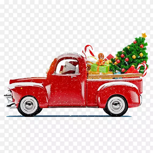 圣诞老人圣诞树圣诞装饰品卡车圣诞装饰品