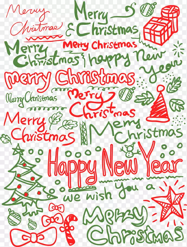 圣诞树英文字母新年-绿色圣诞背景