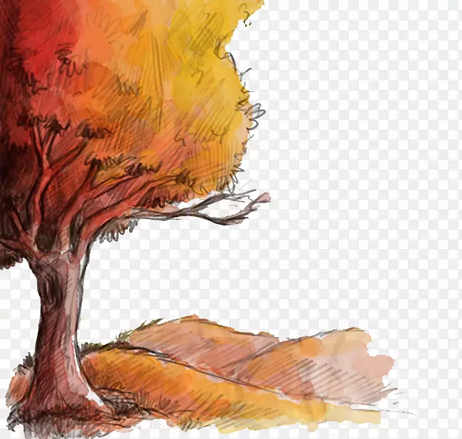 秋画-秋天树