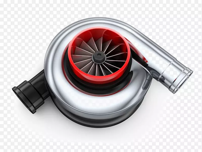汽车涡轮增压器摄影图.汽车发动机零件