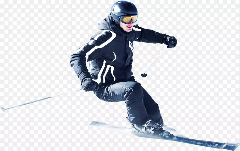 动作相机滑雪1080 p4k分辨率-冬季在户外滑雪的人
