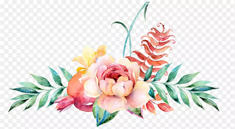 花卉设计水彩画插图水彩花卉装饰