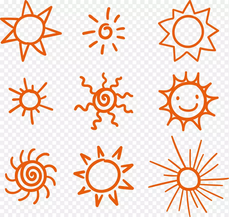 卡通-9手绘太阳材料
