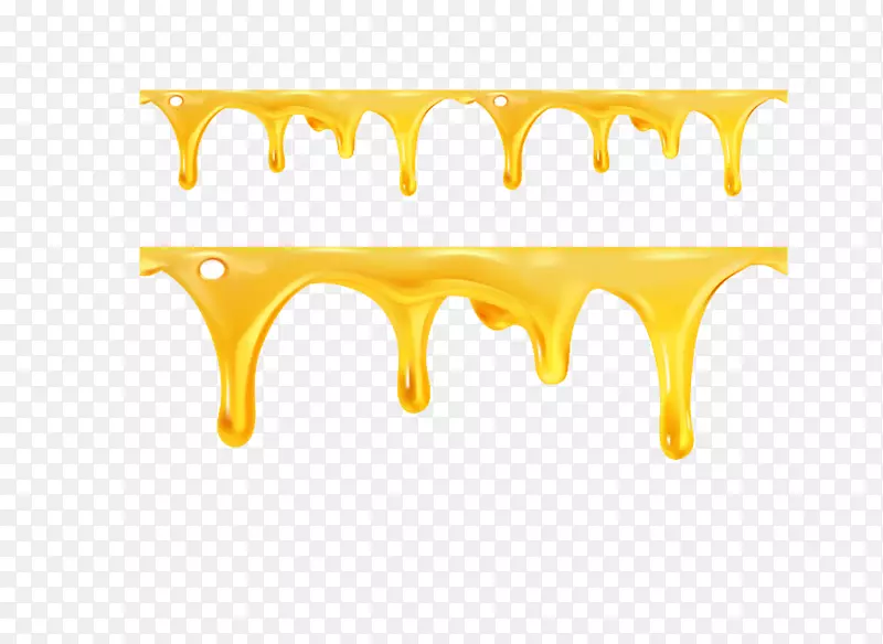 蜜蜂图.黄色融化流动的水