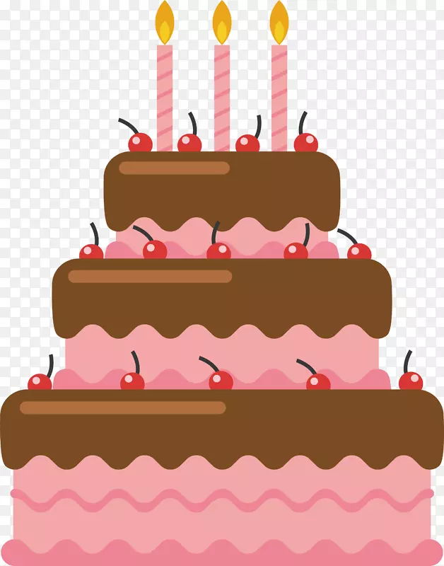 生日蛋糕巧克力蛋糕托-粉红巧克力蛋糕