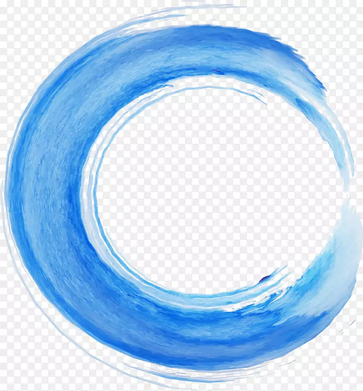 纹理水彩画喷雾器如果(我们)-蓝色圆水彩笔