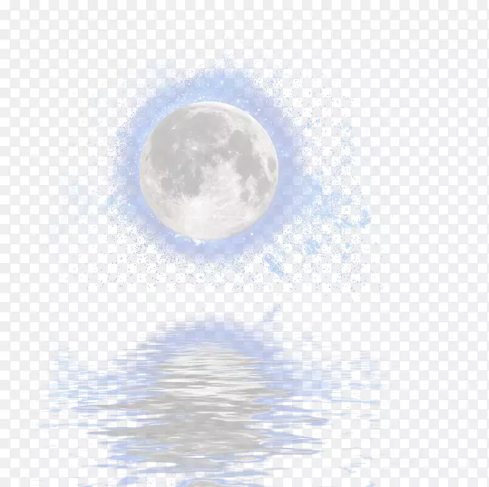天蓝色主题壁纸-水月光反射
