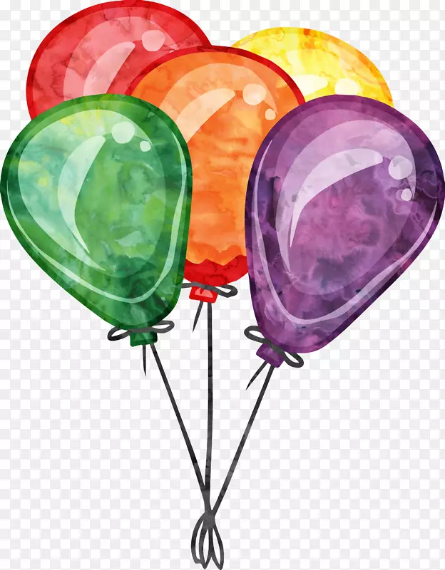 生日气球派对剪贴画-生日派对气球