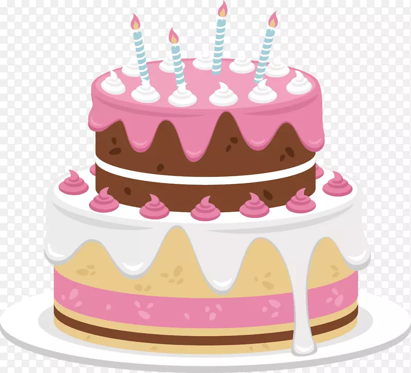 生日蛋糕奶油面包店-甜粉红蛋糕