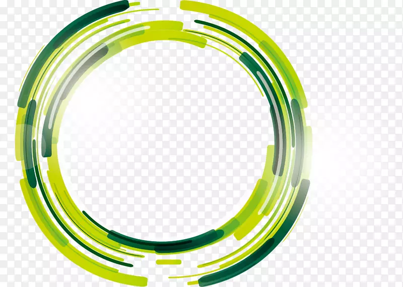 圆圈剪贴画-绿色科幻圈