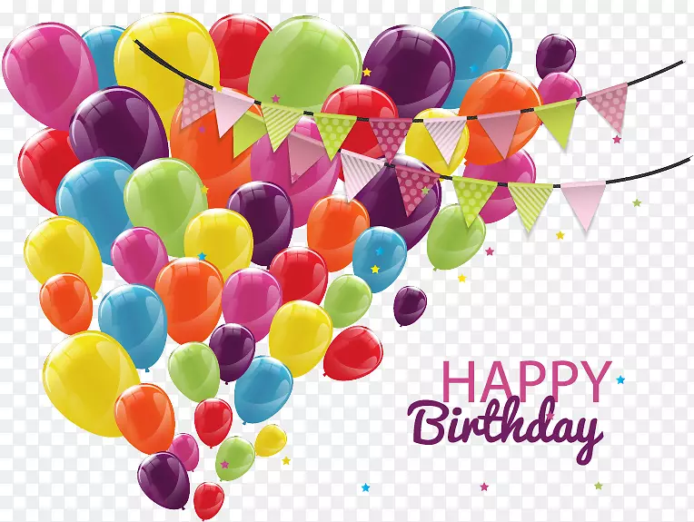 生日习俗和庆祝活动贺卡气球色气球生日卡片材料