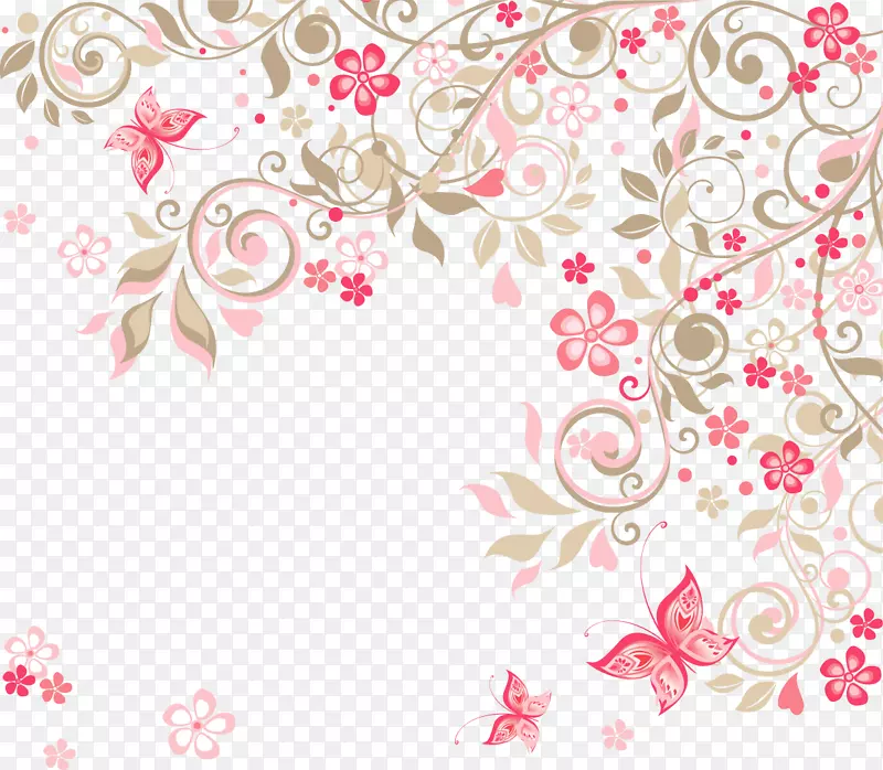 婚礼邀请函玫瑰剪贴画-浪漫的粉色花朵背景