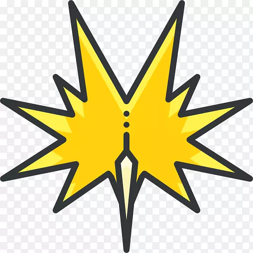 叶黄色星型-黄色爆炸标志