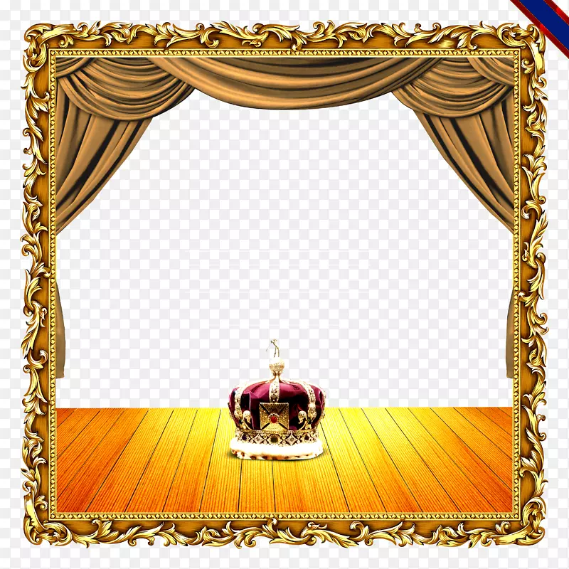 窗帘轻巧豪华金色窗帘框架集创意皇冠