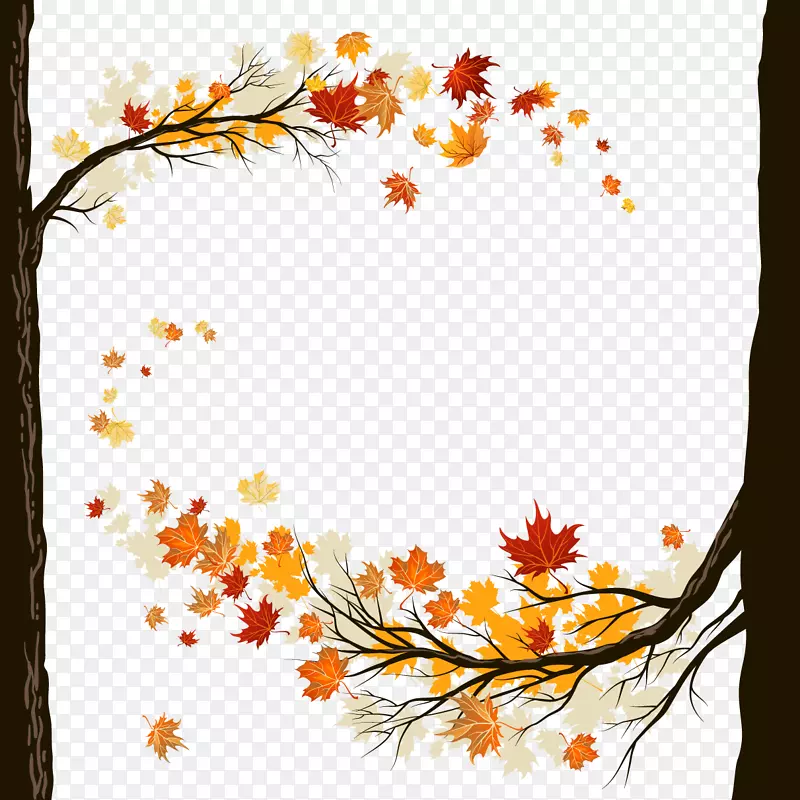 秋叶彩色剪贴画.秋叶材料