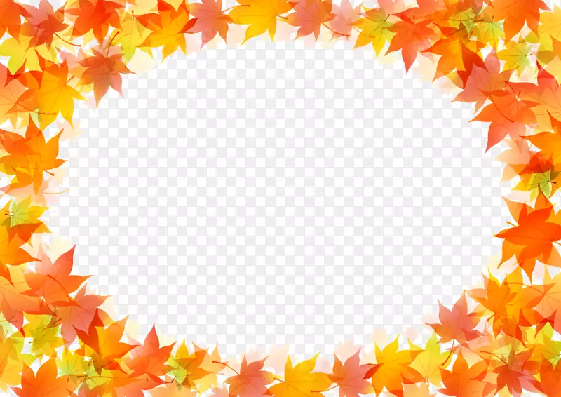 秋叶彩绘-秋叶边框