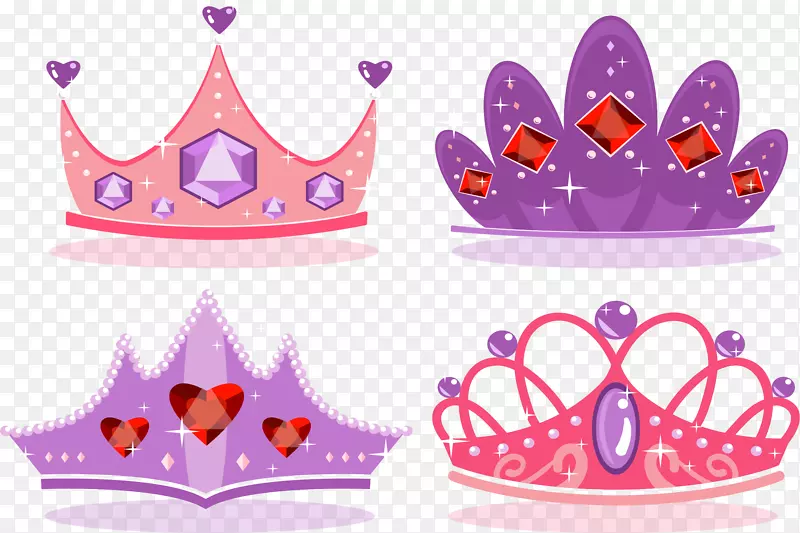 公主王冠偶像-粉红色紫色浪漫王冠
