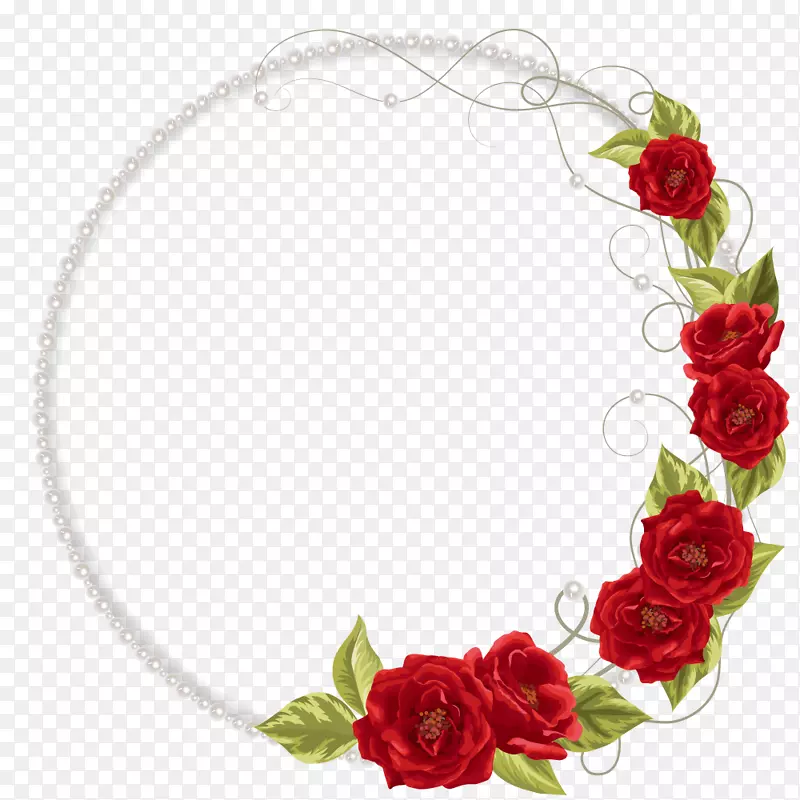 花园玫瑰珍珠项链鲜花邀请函