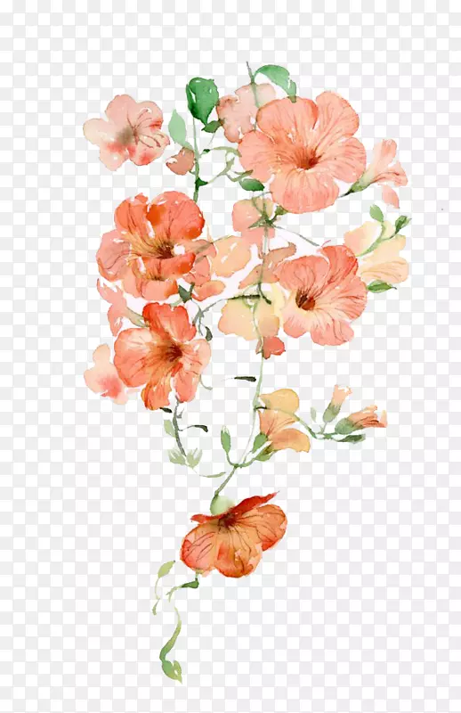 粉红图标-水彩花