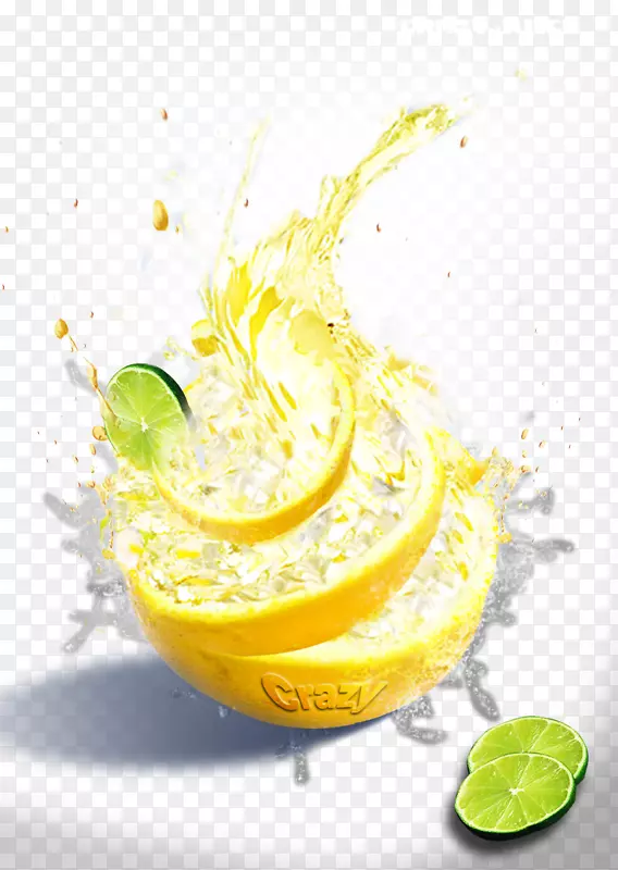 橙汁柠檬汁鸡尾酒装饰.爆炸柠檬