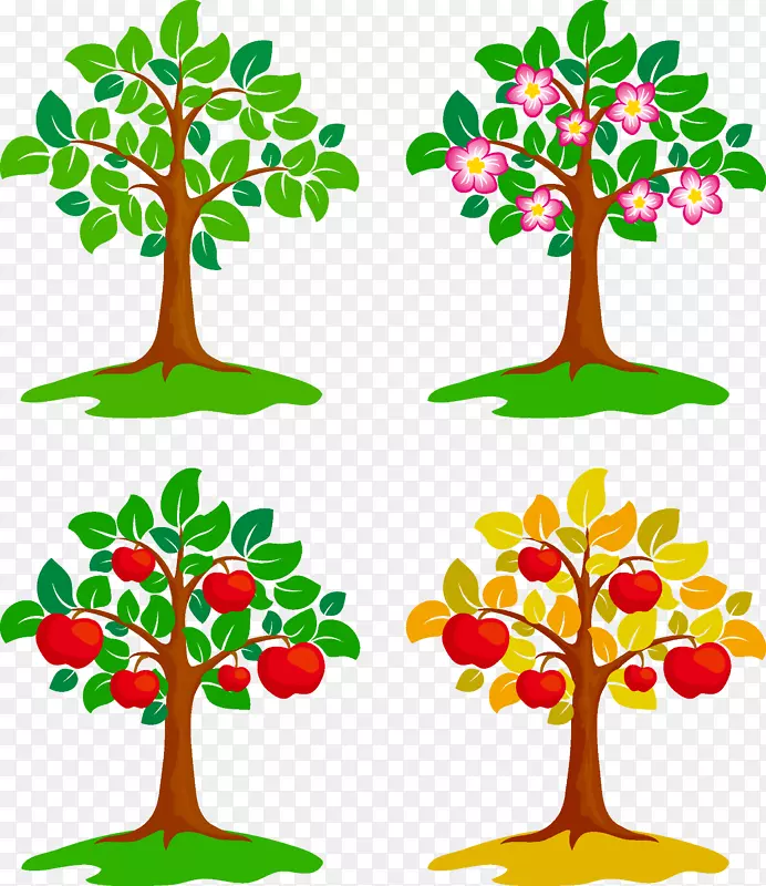 绘画插图-果树