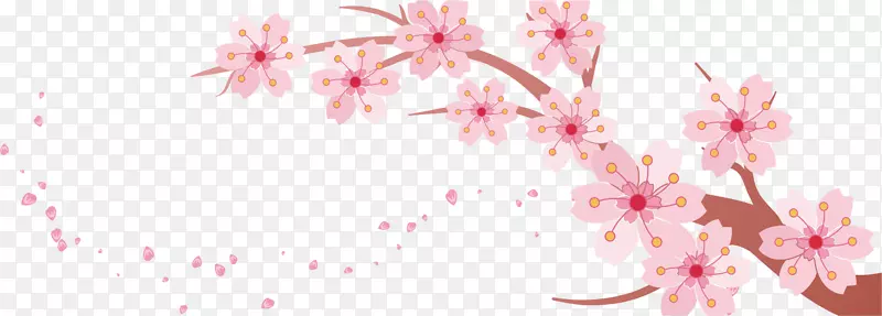 樱花旗帜模板-樱桃枝