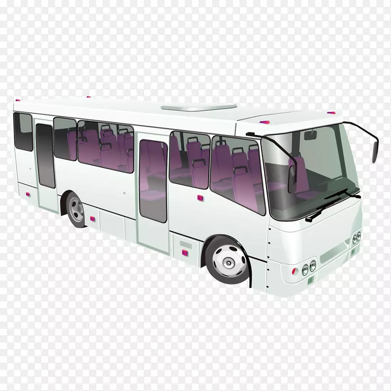 巴士图-白色巴士车