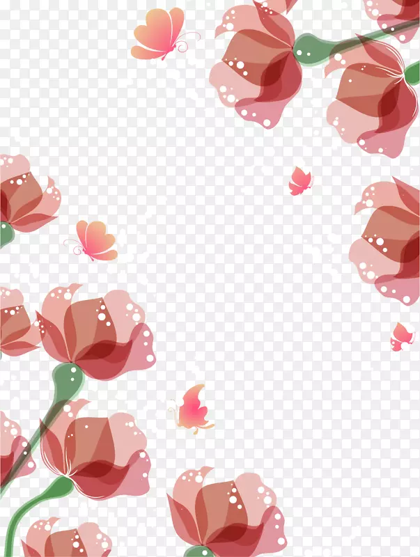 花-手绘水彩画花边框