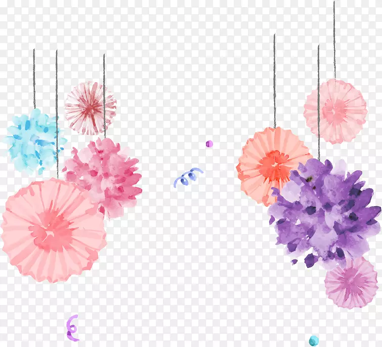 水彩画下载-手绘水彩花饰