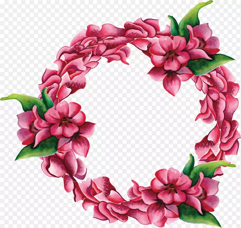粉色玫瑰-红色花朵的装饰框架
