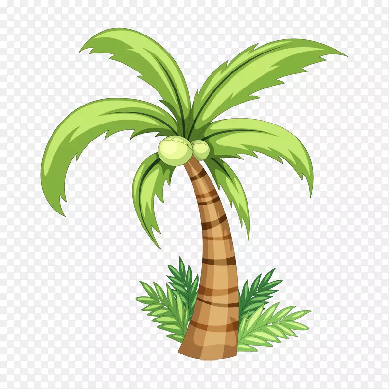 椰子画夹艺术-棕榈树手绘下载