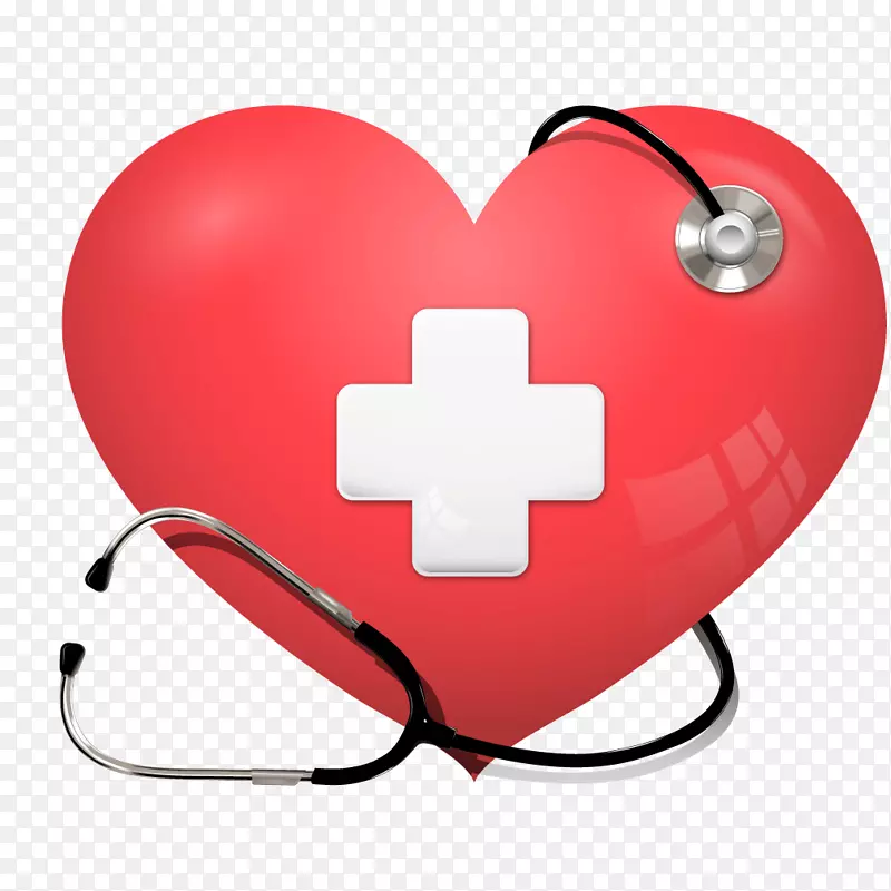 心脏听诊器保健心脏病学红心质地医用听诊器
