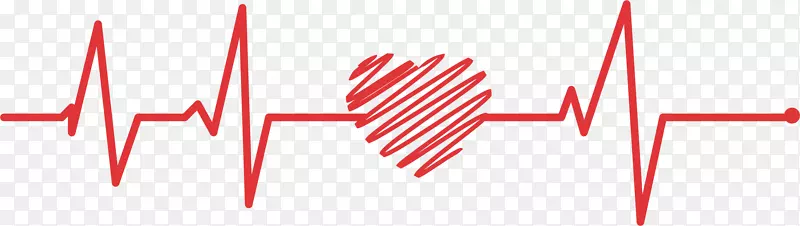 心电信号红色-红色爱情涂鸦线
