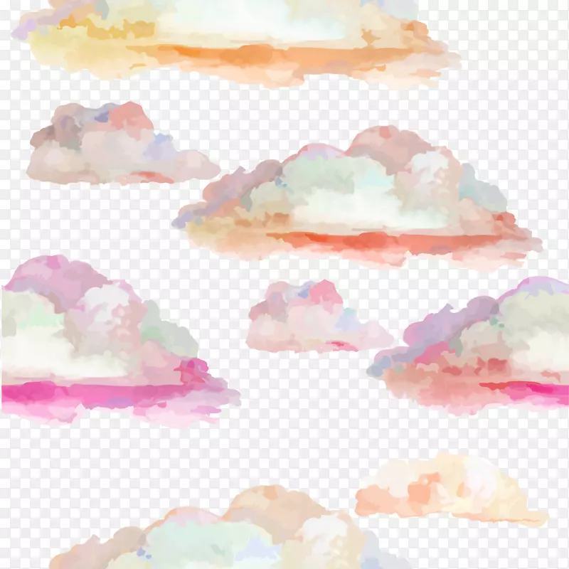 云景摄影水彩画.彩色云彩
