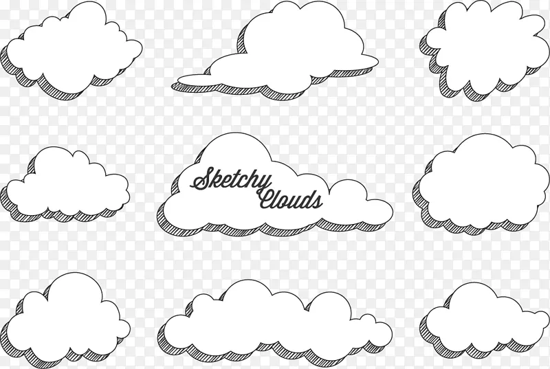 下载语音气球卡通-粗糙天气云