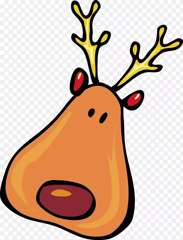 鲁道夫圣诞老人的驯鹿剪贴画-圣诞麋鹿元素PNG