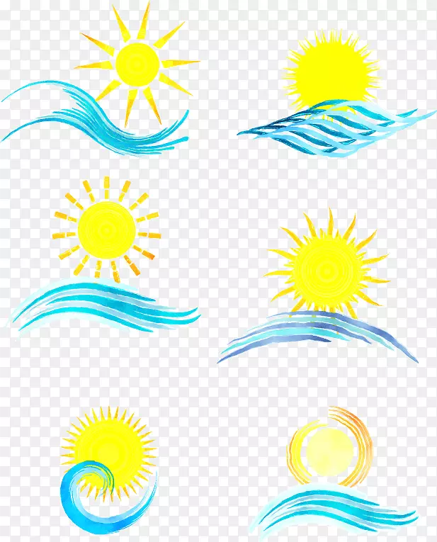水彩画剪贴画-太阳
