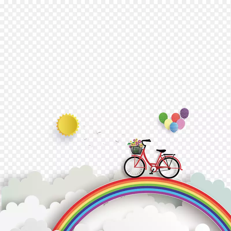 插图-彩虹和自行车