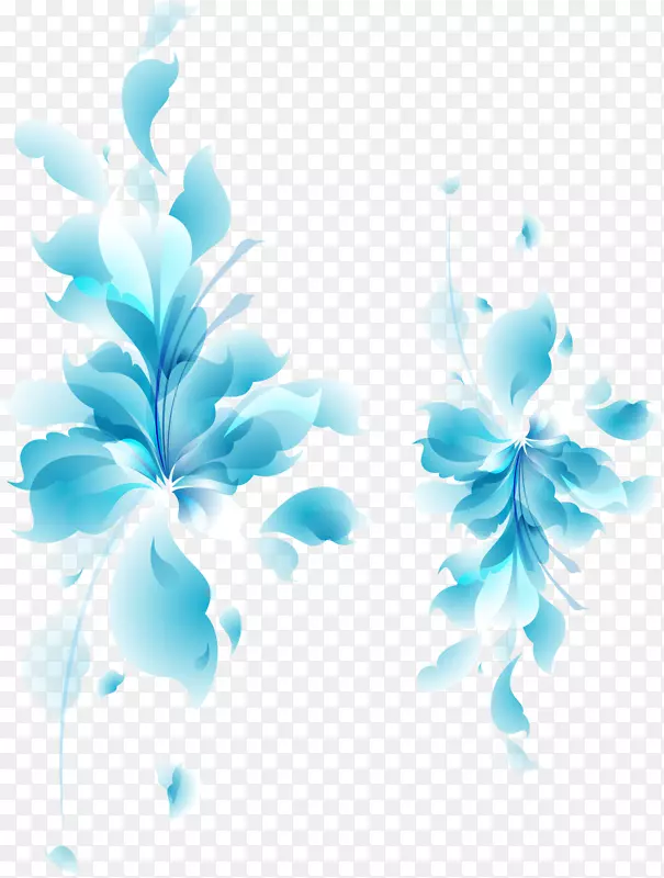 蓝色花瓣花下载-亮蓝色图案材料