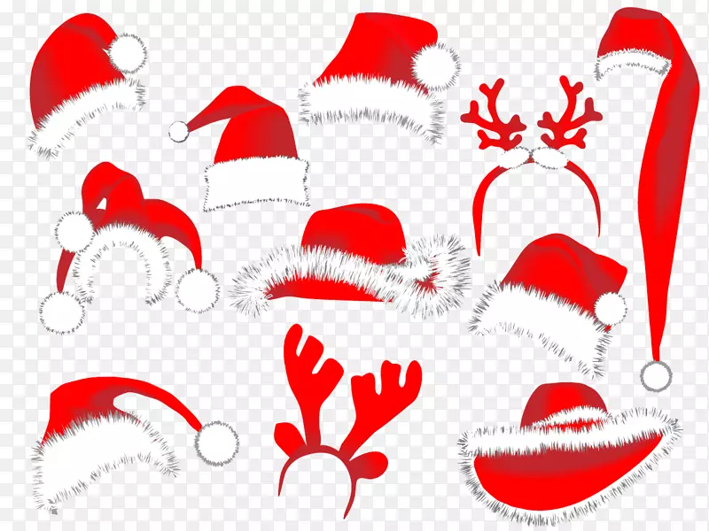 圣诞老人圣诞装饰剪辑艺术节日装饰品圣诞帽载体