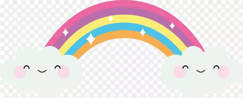 彩虹BIFR st剪贴画-可爱的微笑彩虹桥
