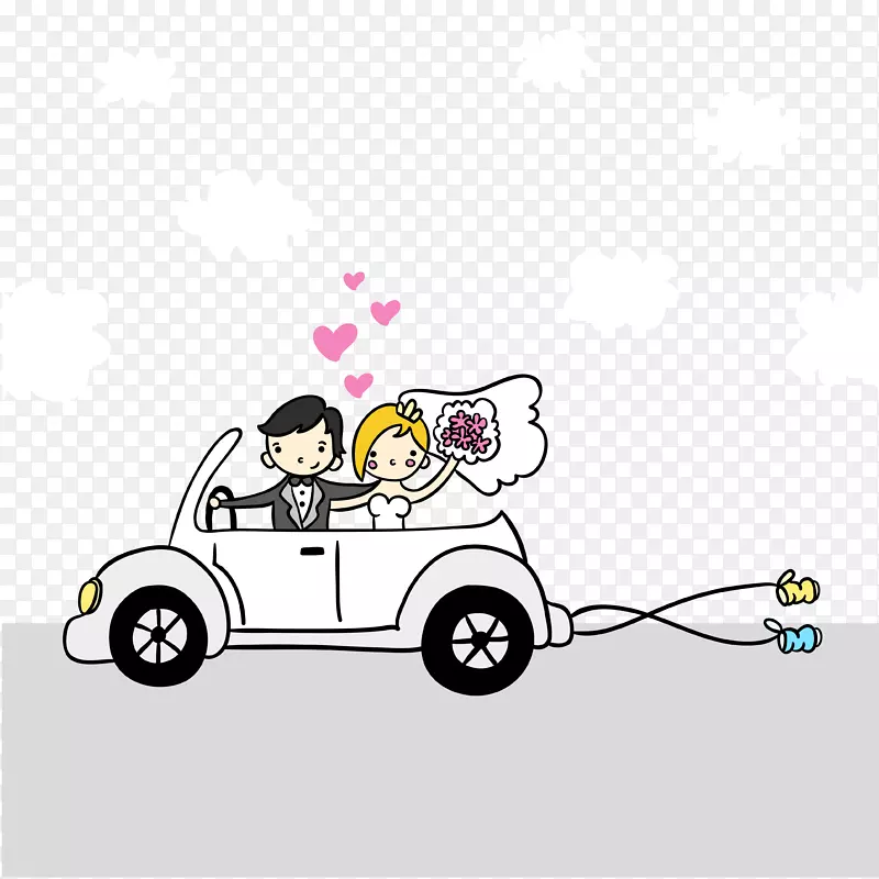 卡通婚姻插图-夫妇
