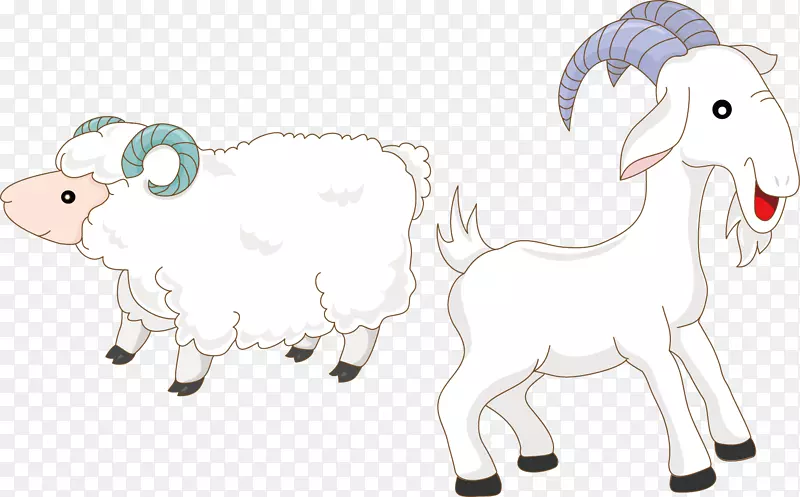 山羊-山羊和绵羊卡通载体材料