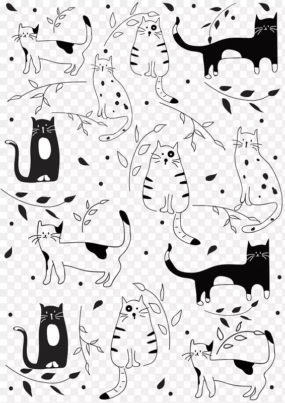 凯曼图标-黑白猫