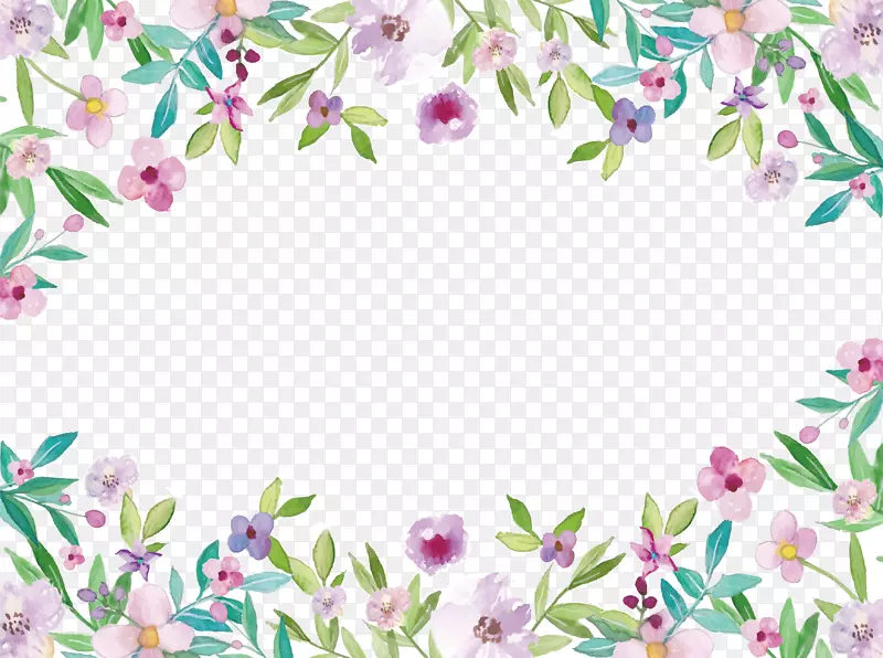 水彩画剪贴画.水彩花