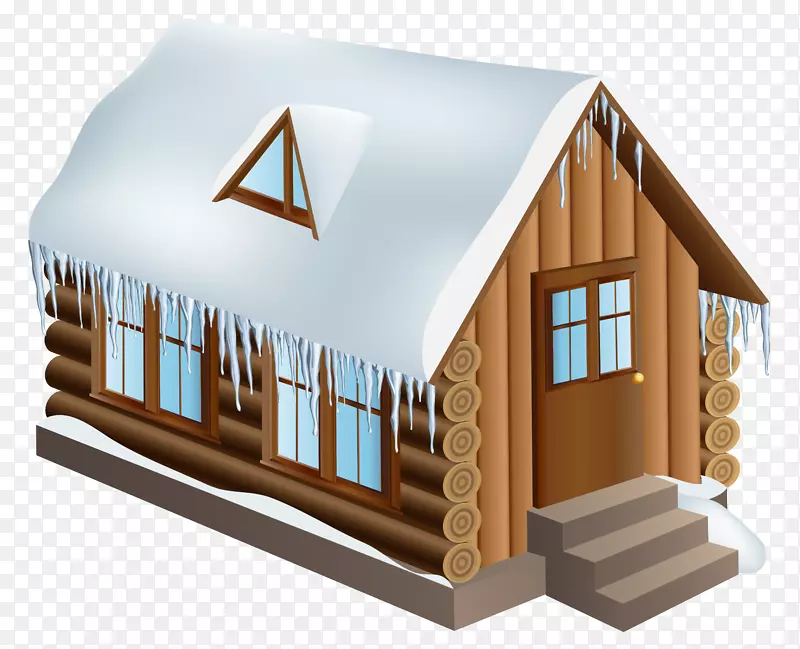 雪屋冬季剪贴画-冬季小屋PNG剪贴画-艺术形象